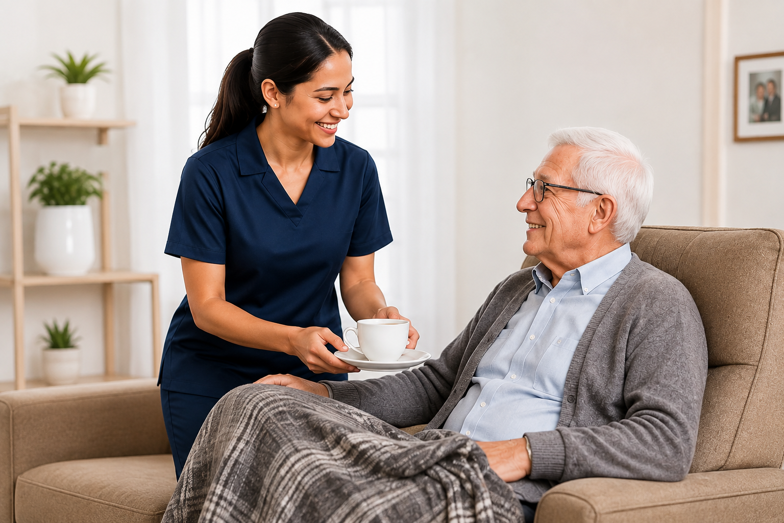 Carer with elderly woman